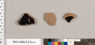 Terracotta fragments of kylikes (drinking cups)