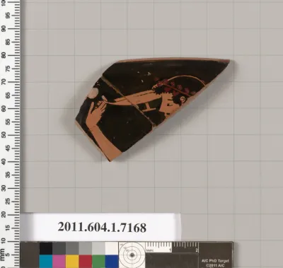 Terracotta rim fragment of a kylix (drinking cup)