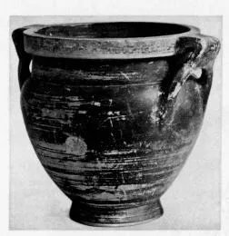 KRATER, COLUMN (LACONIAN, BLACK GLAZE)