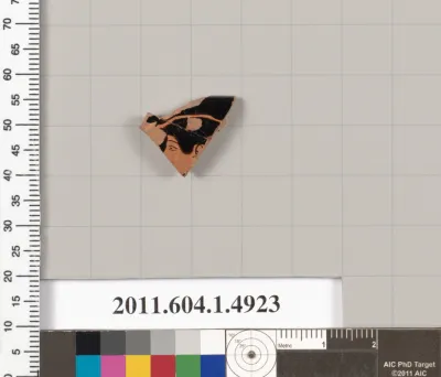 Terracotta rim fragment of a kylix (drinking cup)