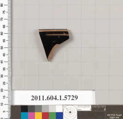 Terracotta rim fragment of a kylix: eye-cup  (drinking cup)