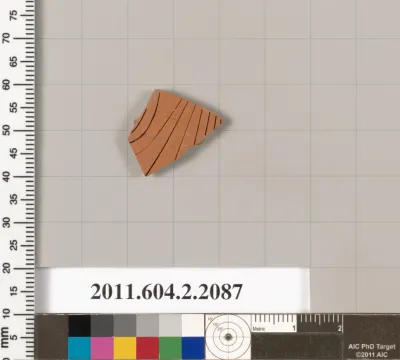 Terracotta fragment of a pot; glazed on the inside