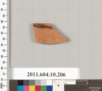 Terracotta rim fragment of a kylix (drinking cup)