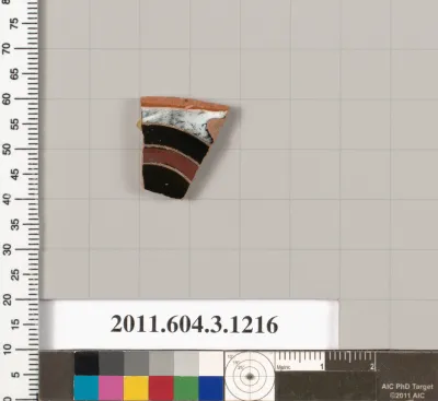 Terracotta fragment of a mastoid (drinking cup with narrow base) or a kyathos (cup-shaped ladle)