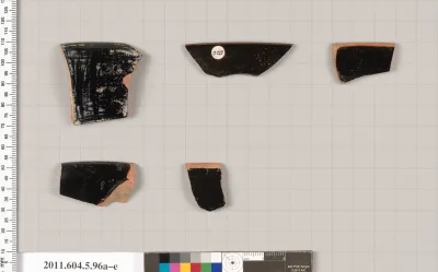 Terracotta rim fragments of kylikes (drinking cups)