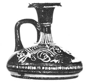 LEKYTHOS, SQUAT (SOUTH ITALIAN, GNATHIAN, BLACK GLAZE)