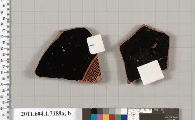 Terracotta fragments of a kylix (drinking cup)