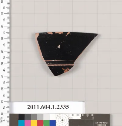 Terracotta rim fragment of a kylix (drinking cup)