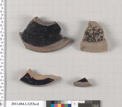 Terracotta fragments of kylikes (drinking cups)