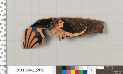 Terracotta rim fragment of a kylix (drinking cup)