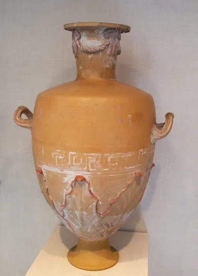 Terracotta Hadra hydria (water jar)