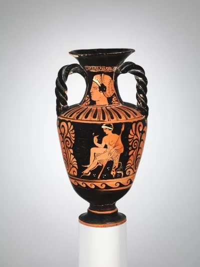 Terracotta neck-amphora with twisted handles (jar)