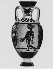 AMPHORA, MINIATURE PANATHENAIC (ATHENIAN, BLACK-FIGURE)