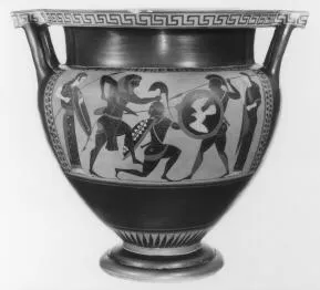 KRATER, COLUMN (ATHENIAN, BLACK-FIGURE)