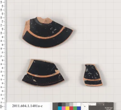 Terracotta fragments of kylikes (drinking cups)