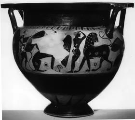 KRATER, COLUMN (ATHENIAN, BLACK-FIGURE)