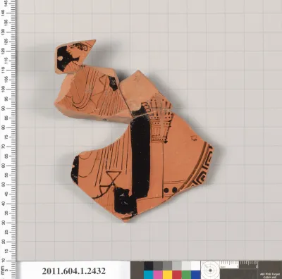 Terracotta fragment of a kylix (drinking cup)