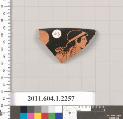 Terracotta rim fragment of a kylix (drinking cup)