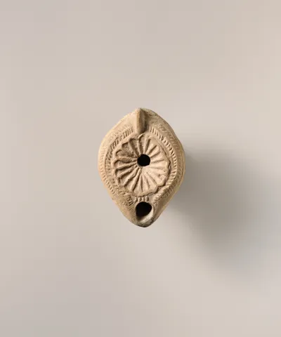 Terracotta oil lamp