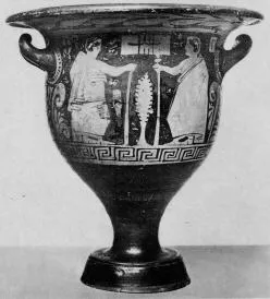 KRATER, BELL (SOUTH ITALIAN, APULIAN, RED-FIGURE)