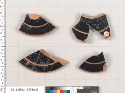 Terracotta fragments of kylikes (drinking cups)