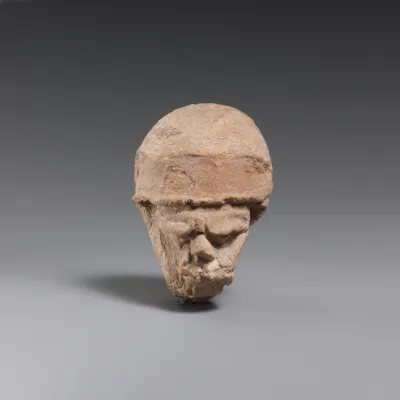 Terracotta head of a grotesque man