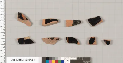 Terracotta fragments of kylikes (drinking cups)
