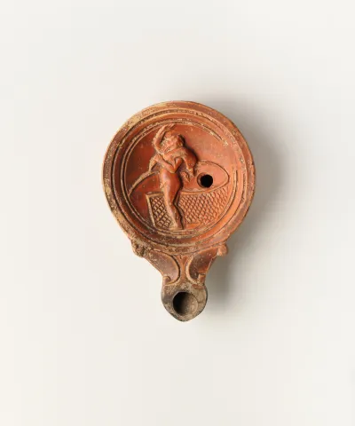 Terracotta oil lamp