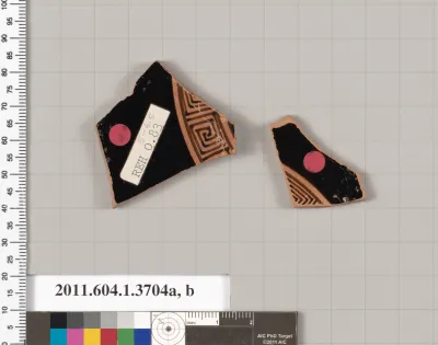 Terracotta fragments of kylikes (drinking cups)