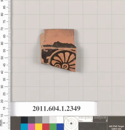 Terracotta rim fragment of a kylix (drinking cup)