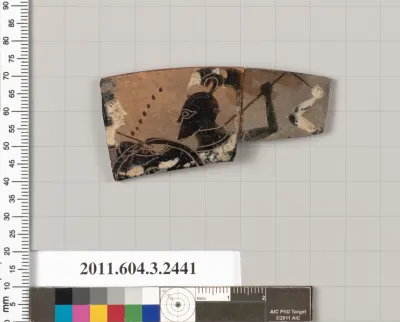 Terracotta rim fragment of a kylix (drinking cup)