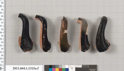 Terracotta fragments of kylikes (drinking cups)