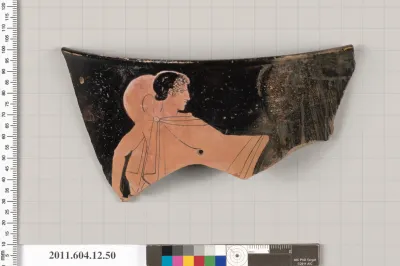 Terracotta rim fragment of a skyphos (deep drinking cup)