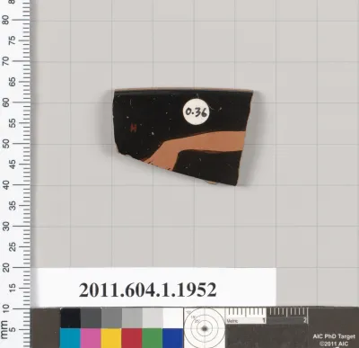 Terracotta rim fragment of a kylix (drinking cup)