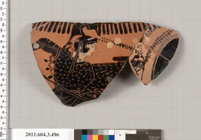 Terracotta fragment of a column-krater (bowl for mixing wine and water)