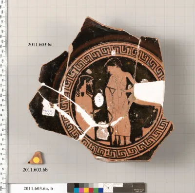 Fragments of a terracotta kylix