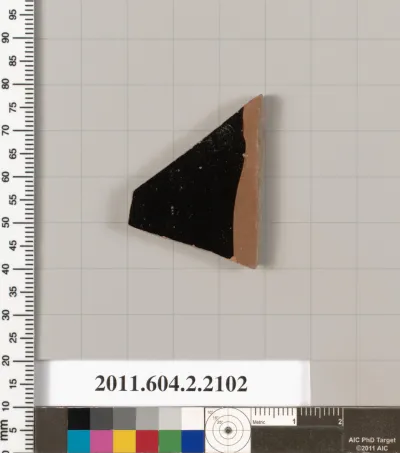 Terracotta fragment of a pot; glazed on the inside