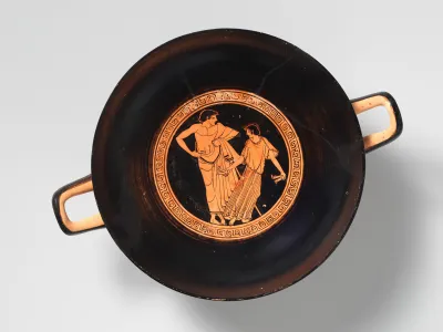 Terracotta kylix (drinking cup)