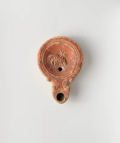 Terracotta oil lamp