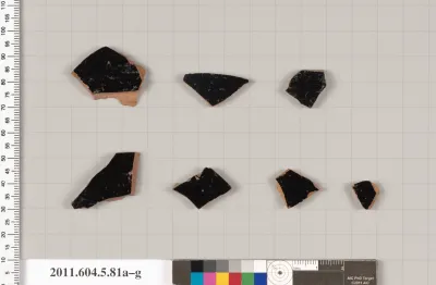 Terracotta fragments of kylikes (drinking cups)