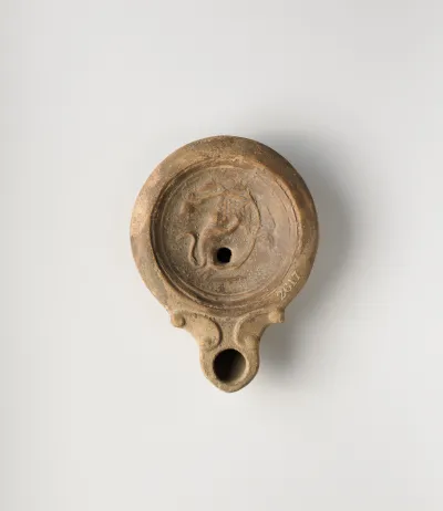 Terracotta oil lamp