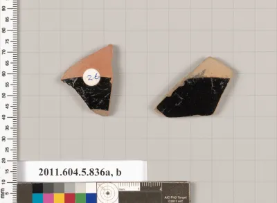 Terracotta fragments of kylikes (drinking cups)