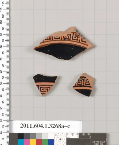 Terracotta fragments of kylikes (drinking cups)
