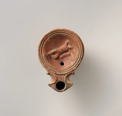 Terracotta oil lamp