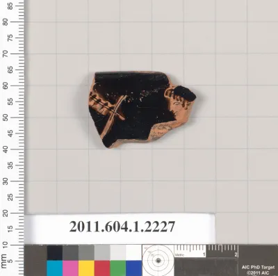 Terracotta rim fragment of a kylix (drinking cup)