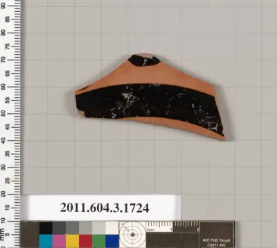 Terracotta fragment of a kylix: Band or lip cup (drinking cup)