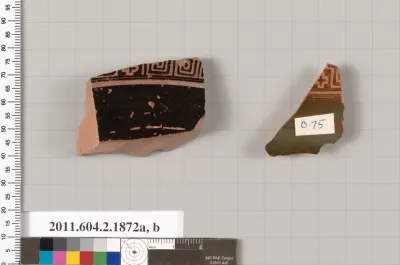 Terracotta fragments of skyphoi (deep drinking cups)