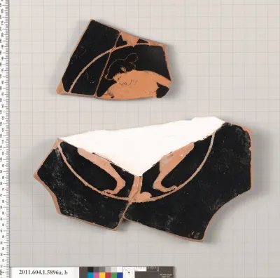 Terracotta fragments of a kylix (drinking cup)