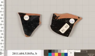 Terracotta fragments of kylikes (drinking cups)