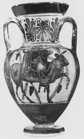 AMPHORA, NECK (ATHENIAN, BLACK-FIGURE)